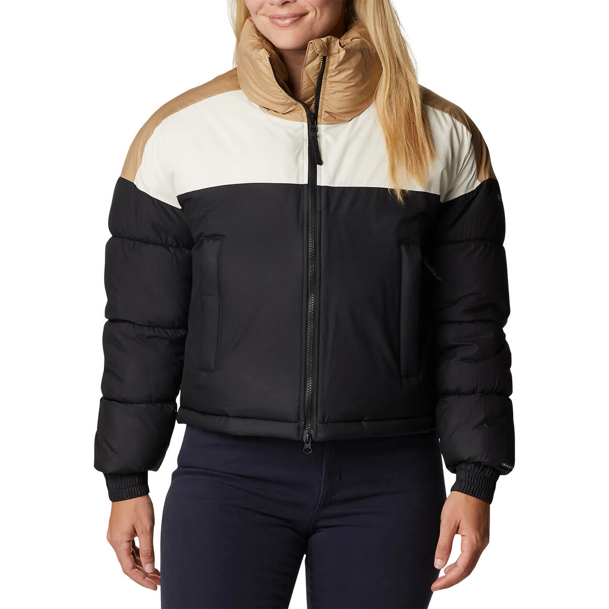 COLUMBIA PIKE LAKE CROPPED JACKET W BLACK/CHALK/BEACH 22 1 COLUMBIA PIKE LAKE CROPPED JACKET W BLACK/CHALK/BEACH 22