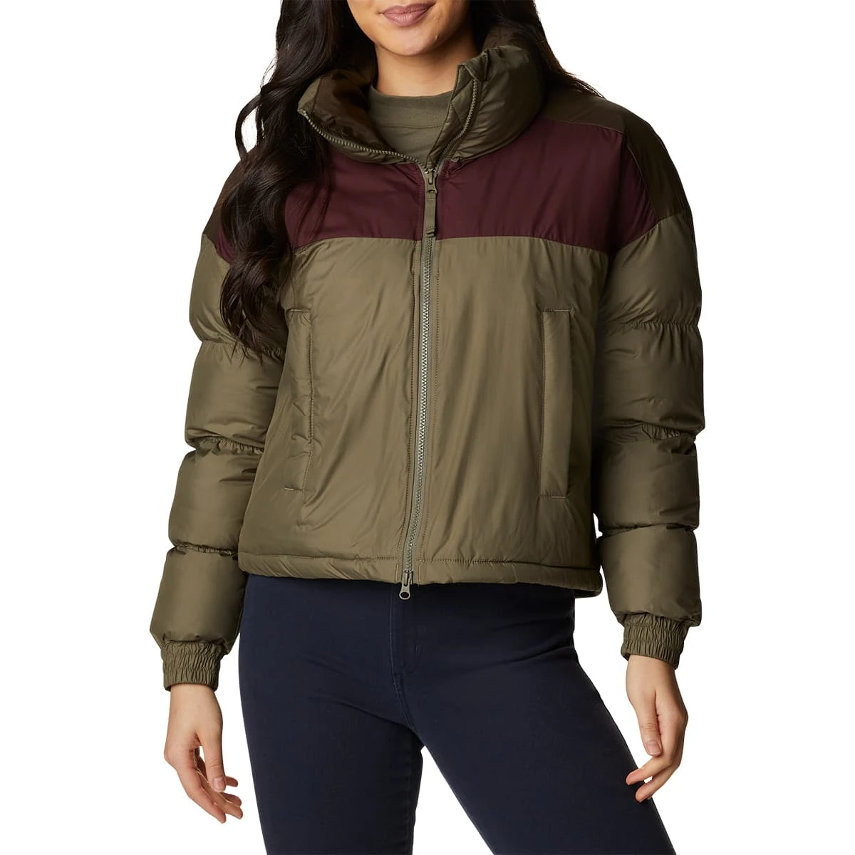 COLUMBIA PIKE LAKE CROPPED JACKET W STONE GREEN/MALBEC/OLIVE GREEN 22 1 COLUMBIA PIKE LAKE CROPPED JACKET W STONE GREEN/MALBEC/OLIVE GREEN 22