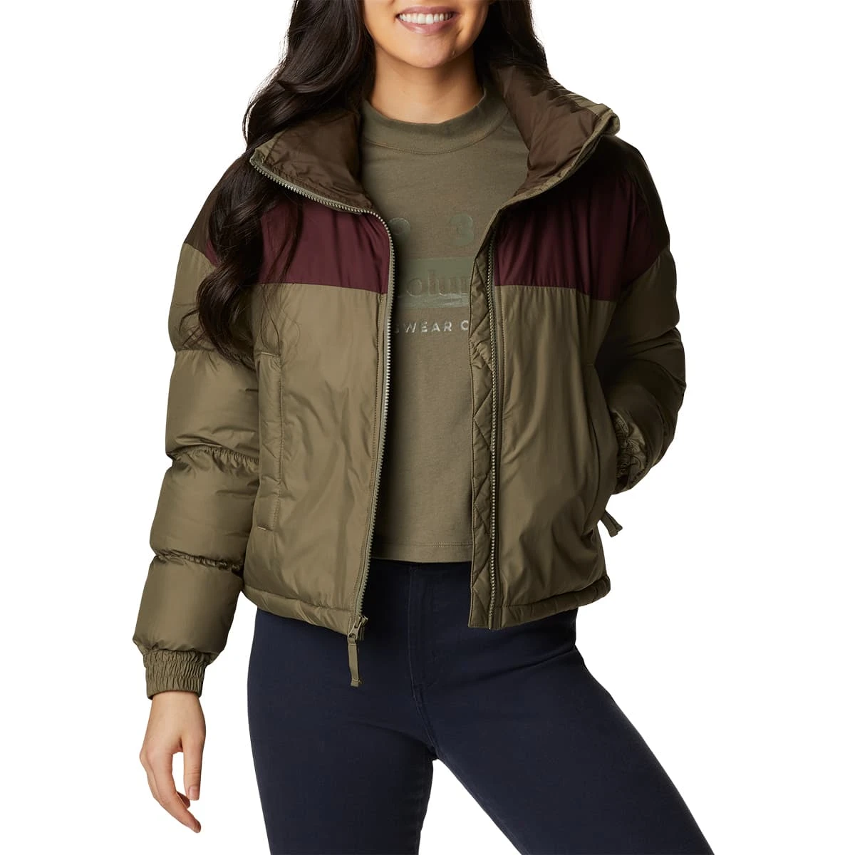 COLUMBIA PIKE LAKE CROPPED JACKET W STONE GREEN/MALBEC/OLIVE GREEN 22 3 COLUMBIA PIKE LAKE CROPPED JACKET W STONE GREEN/MALBEC/OLIVE GREEN 22 – Image 3