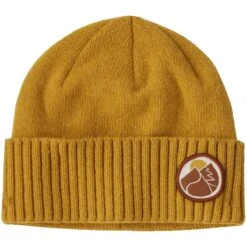 PATAGONIA BRODEO BEANIE SLOW GOING PATCH CABIN GOLD 23