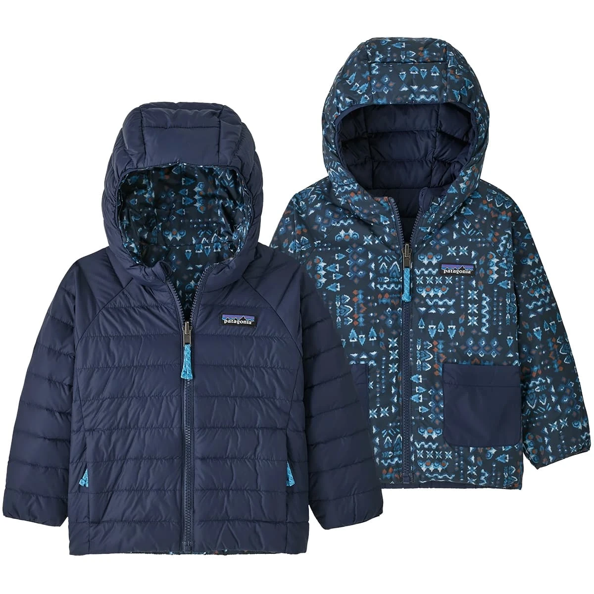 PATAGONIA BABY REVERSIBLE DOWN SWEATER HOODY WANDERING WOODS: TIDEPOOL BLUE 23 1 PATAGONIA BABY REVERSIBLE DOWN SWEATER HOODY WANDERING WOODS: TIDEPOOL BLUE 23