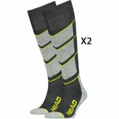 HEAD SKI V-SHAPE KNEEH 2 PAIR DARK GREY YELLOW 23