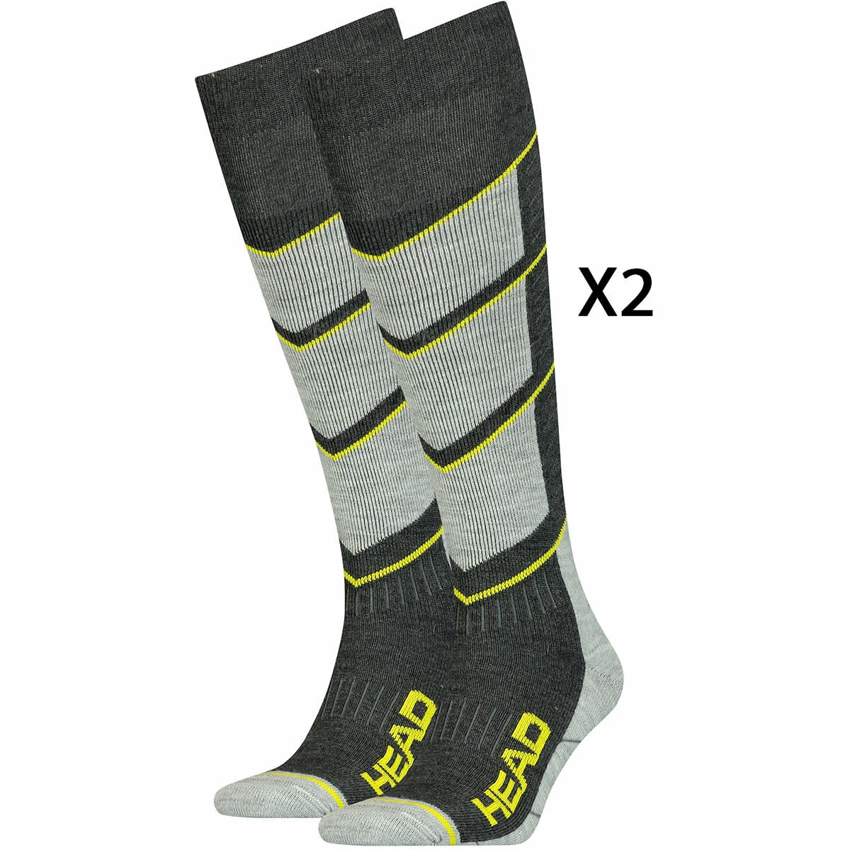 HEAD SKI V-SHAPE KNEEH 2 PAIR DARK GREY YELLOW 23 1 HEAD SKI V-SHAPE KNEEH 2 PAIR DARK GREY YELLOW 23