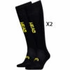 HEAD SKI GRAPHIC KNEEHIGH 2 PAIR BLACK YELLOW 23