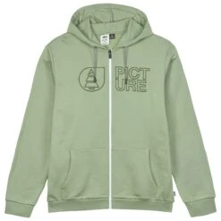 PICTURE BASEMENT ZIP HOODIE M GREEN SPRAY 23