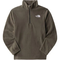 THE NORTH FACE TEEN GLACIER 1/4 ZIP NEW TAUPE GREEN 23