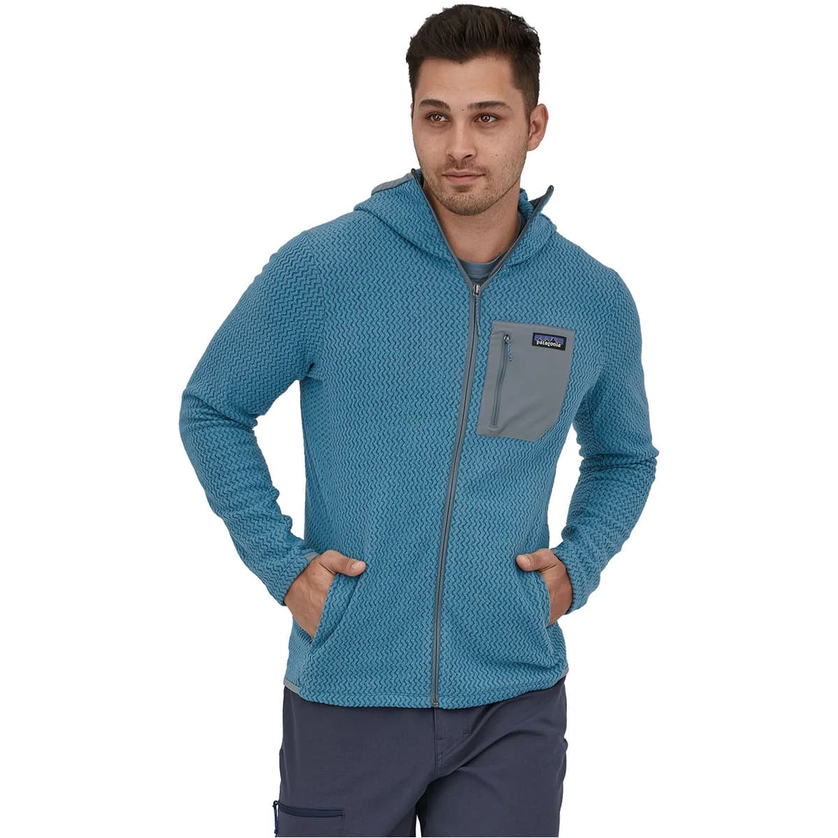 PATAGONIA M'S R1 AIR FULL-ZIP HOODY WAVY BLUE 23 2 PATAGONIA M'S R1 AIR FULL-ZIP HOODY WAVY BLUE 23 – Image 2