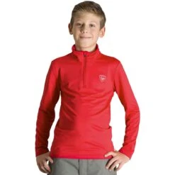 ROSSIGNOL BOY 1/2 ZIP WARM STRETCH CRIMSON 23