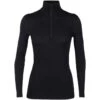 ICEBREAKER MERINO 200 OASIS LS HALF ZIP W BLACK 23
