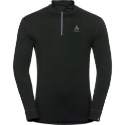 ODLO T-SHIRT ML 1/2 ZIP NATURAL BLACK 23