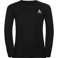 ODLO ACTIVE WARM ECO KIDS BL TOP CREW NECK L/S BLACK 23