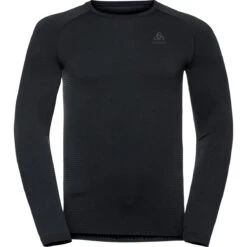 ODLO PERFORMANCE WARM ECO BL TOP CREW NECK L/S BLK - NEW ODLO GR GREY 23