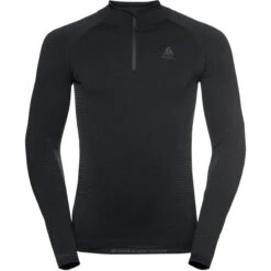 ODLO PERFORMANCE WARM ECO BL TOP TURTLE NECK L/S HALF ZIP BLK/NEW ODLO GRAPH GREY 23