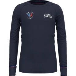 ODLO TS ML ACTIVE WARM ORIGINALS KIDS DIVING NAVY/PLACED PRINT 22