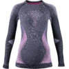 UYN LADY EVOLUTYON UW SHIRT LG SL MELANGE ANTHRACITE MELANGE/RASPBERRY/PURPLE 22