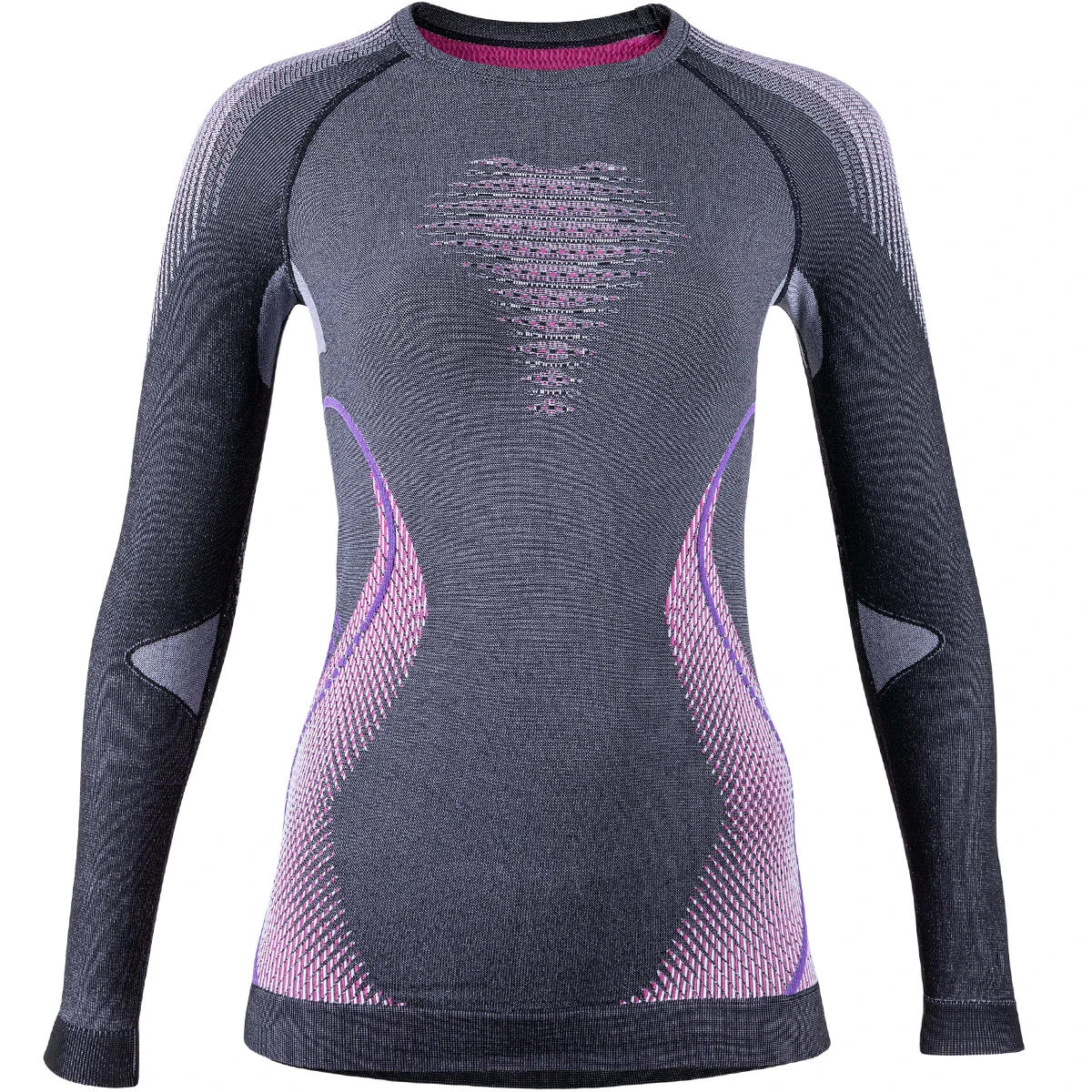 UYN LADY EVOLUTYON UW SHIRT LG SL MELANGE ANTHRACITE MELANGE/RASPBERRY/PURPLE 22 1 UYN LADY EVOLUTYON UW SHIRT LG SL MELANGE ANTHRACITE MELANGE/RASPBERRY/PURPLE 22