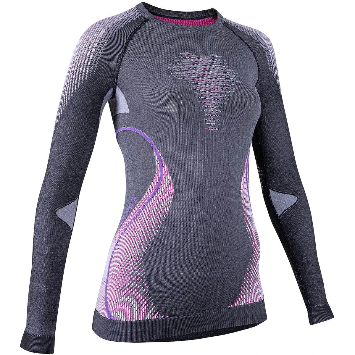 UYN LADY EVOLUTYON UW SHIRT LG SL MELANGE ANTHRACITE MELANGE/RASPBERRY/PURPLE 22 3 UYN LADY EVOLUTYON UW SHIRT LG SL MELANGE ANTHRACITE MELANGE/RASPBERRY/PURPLE 22 – Image 3