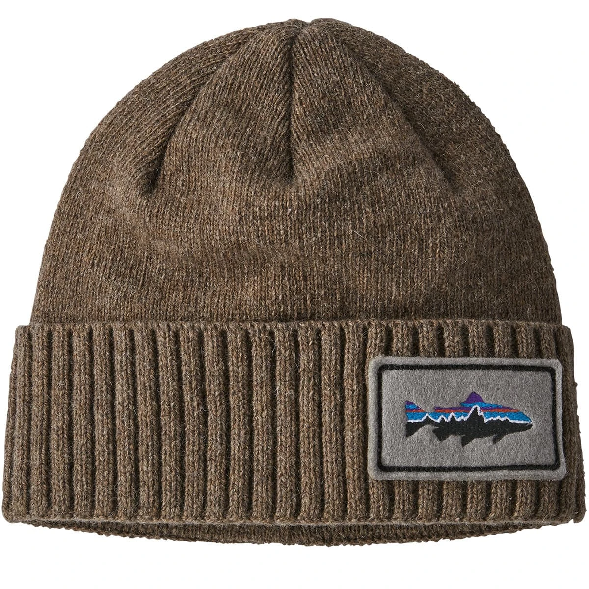 PATAGONIA BRODEO BEANIE FITZ ROY TROUT PATCH ASH TAN 23 1 PATAGONIA BRODEO BEANIE FITZ ROY TROUT PATCH ASH TAN 23