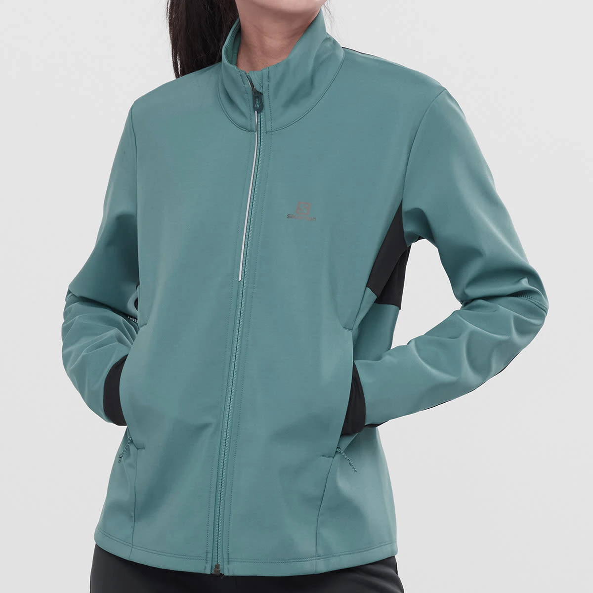 SALOMON AGILE SOFTSHELL JKT W MALLARD BLUE/BLACK 22 3 SALOMON AGILE SOFTSHELL JKT W MALLARD BLUE/BLACK 22 – Image 3