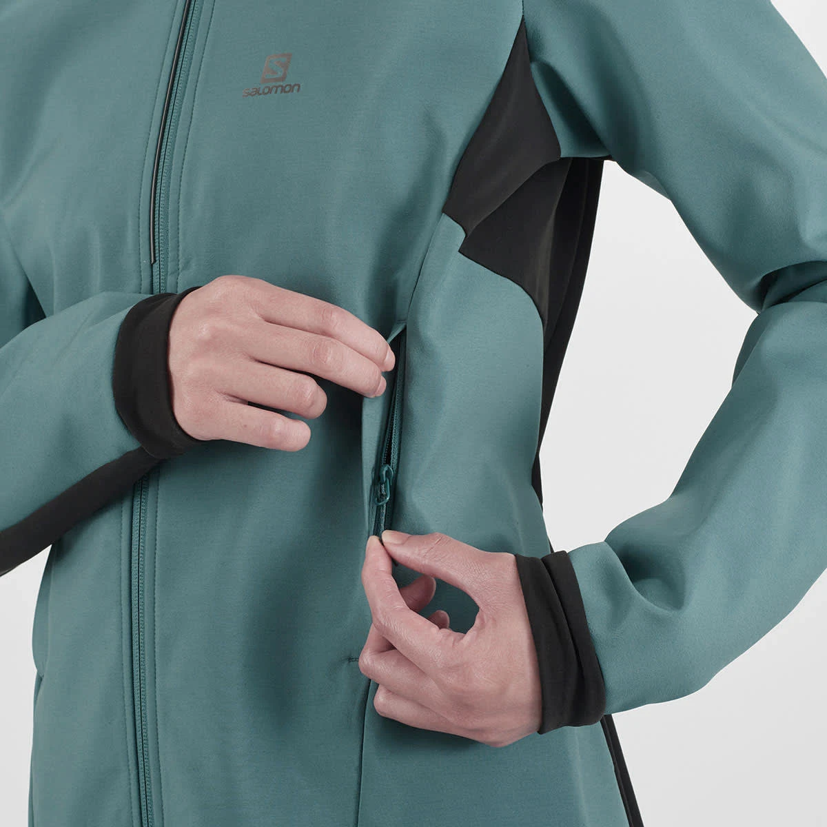 SALOMON AGILE SOFTSHELL JKT W MALLARD BLUE/BLACK 22 5 SALOMON AGILE SOFTSHELL JKT W MALLARD BLUE/BLACK 22 – Image 5