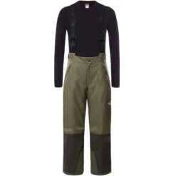 THE NORTH FACE Y SNOWQUEST SUSPENDER PANT BURNT OLIVE GRN 22