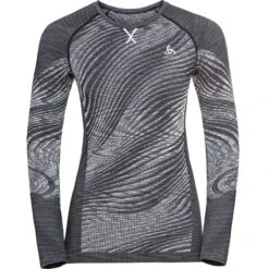 ODLO BLACKCOMB ECO BL TOP CREW NECK L/S W BLACK SPACE DYE 23
