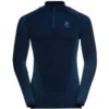 ODLO PERFORMANCE WARM ECO BL TOP TURTLE NECK L/S HALF ZIP DARK SAPPHIRE-STUNNING BLUE 22