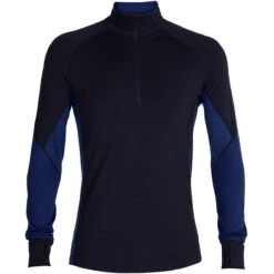 ICEBREAKER MENS 260 ZONE LS HALF ZIP MIDNIGHT NAVY/ROYAL NAVY 23