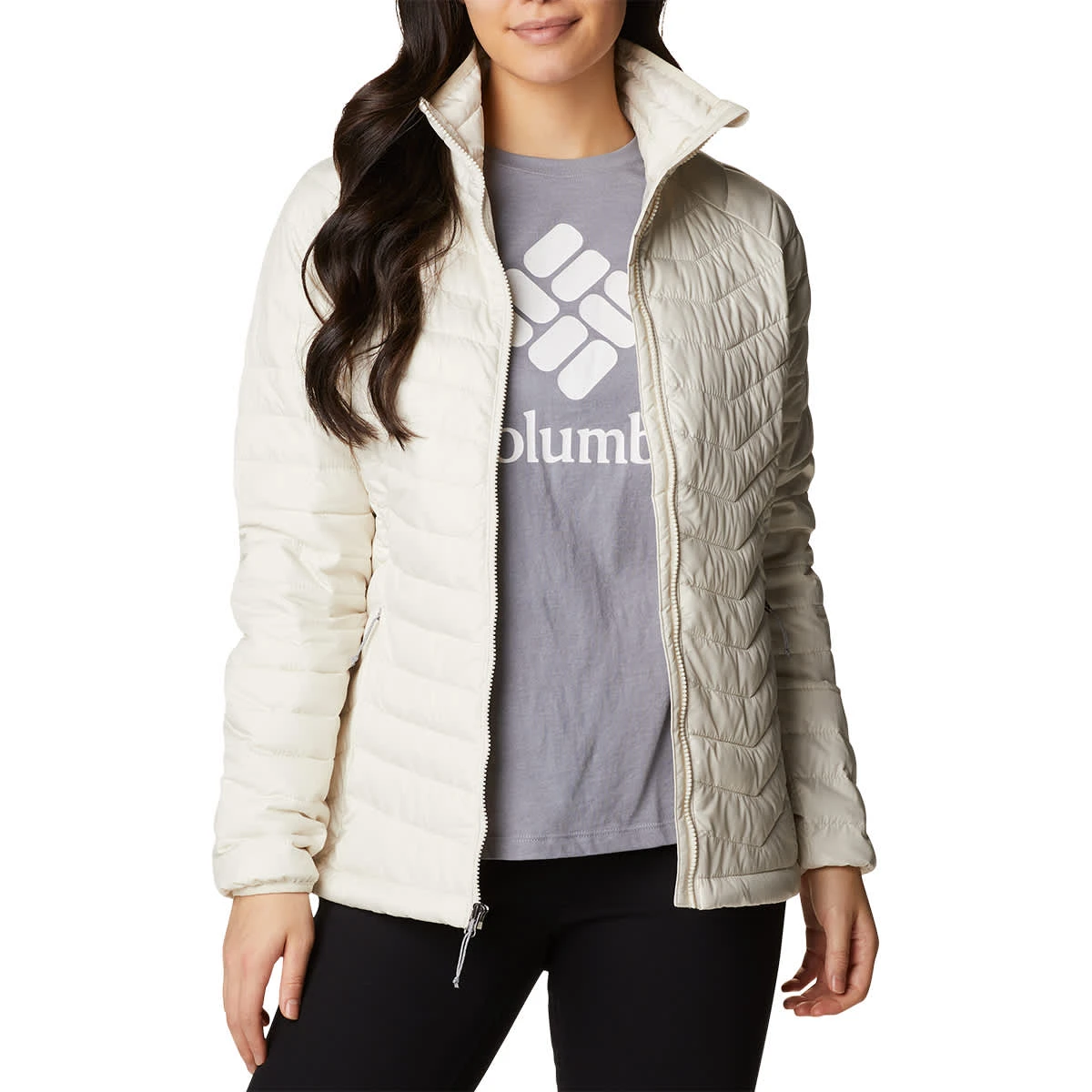 COLUMBIA POWDER LITE JKT W CHALK 23 2 COLUMBIA POWDER LITE JKT W CHALK 23 – Image 2