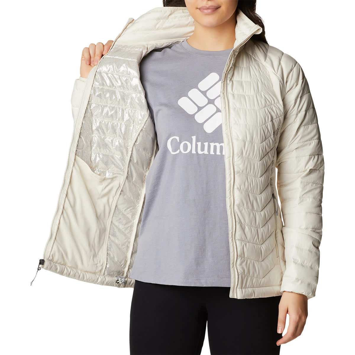 COLUMBIA POWDER LITE JKT W CHALK 23 3 COLUMBIA POWDER LITE JKT W CHALK 23 – Image 3